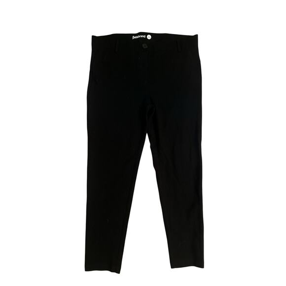 Women L S-Petite Betabrand Black Pull-On Yoga Pants Trousers Ponte Knit Stretch - Picture 1 of 5